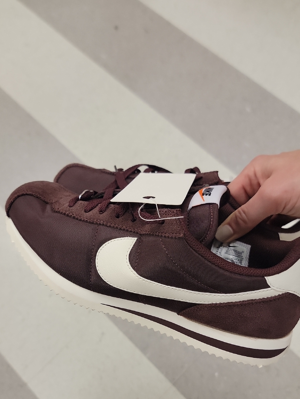 New Nike Cortez Maroon/Burgundy Low-Top Sneakers with White Swoosh